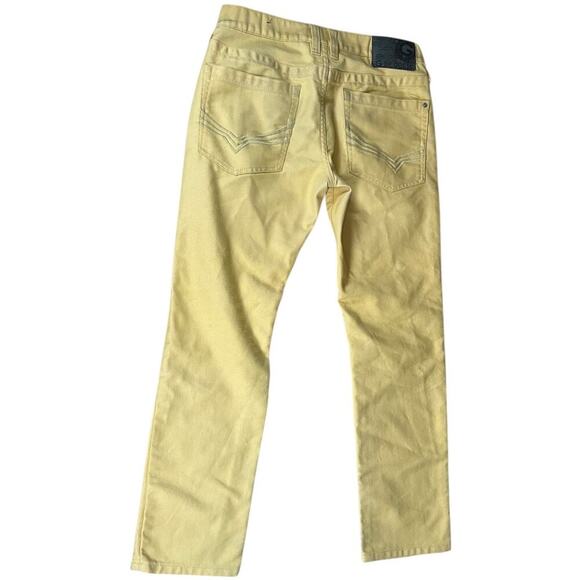 Vintage G by Guess Yellow Korbin Slim Fit Limonchelli Jeans 90s' Size US 31 Used - Picture 5 of 11